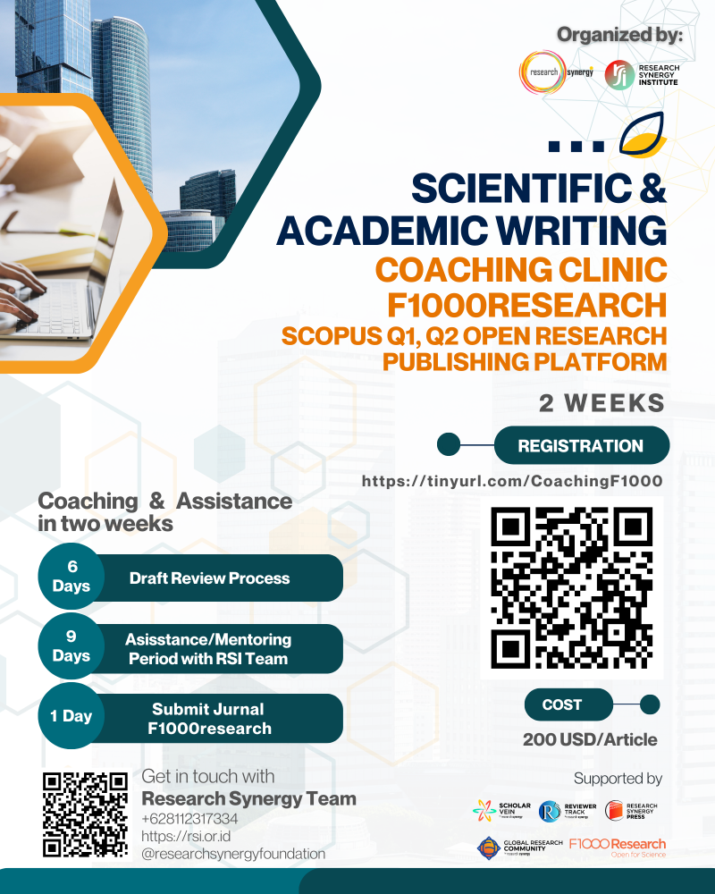COACHING CLINIC F1000RESEARCH SCOPUS Q1, Q2 Open Research Publishing Platform