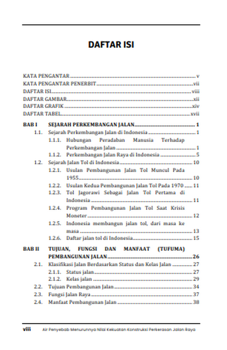 Buku Air Penyebab Menurunnya Nilai Kekuatan Konstruksi Perkerasan Jalan Raya