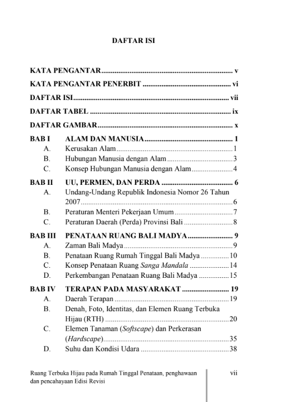 Buku Ruang Terbuka Hijau Pada Rumah Tinggal : Penataan, Penghawaan dan Pencahayaan Edisi Revisi