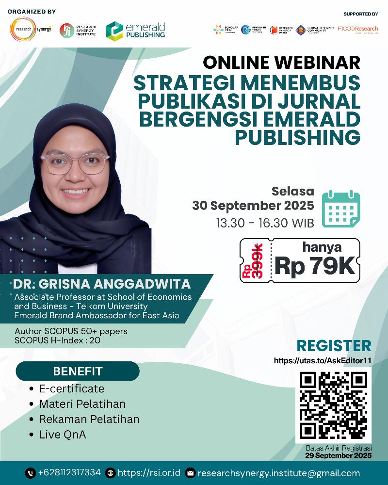 Webinar AskEditor11 : Strategi menembus publikasi Di Jurnal bergengsi Emerald Publishing