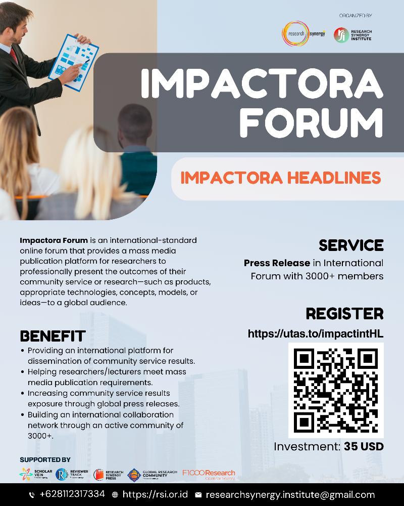 Impactora Headlines: Publication of Research and Community Service Mass Media in International Forums