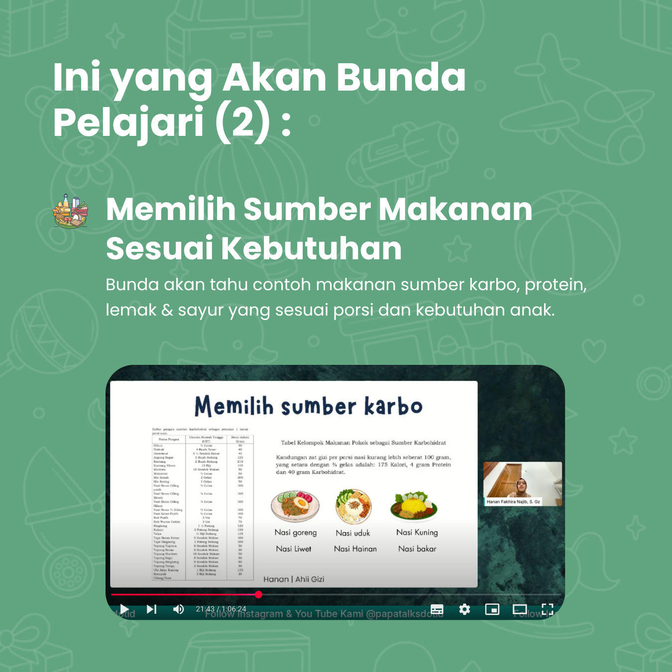 3 Pondasi Meal Plan Anak →  Energy • Food Sources • Daily Plan