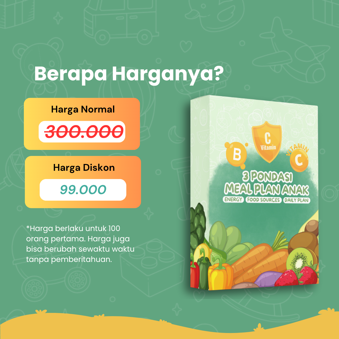 3 Pondasi Meal Plan Anak →  Energy • Food Sources • Daily Plan