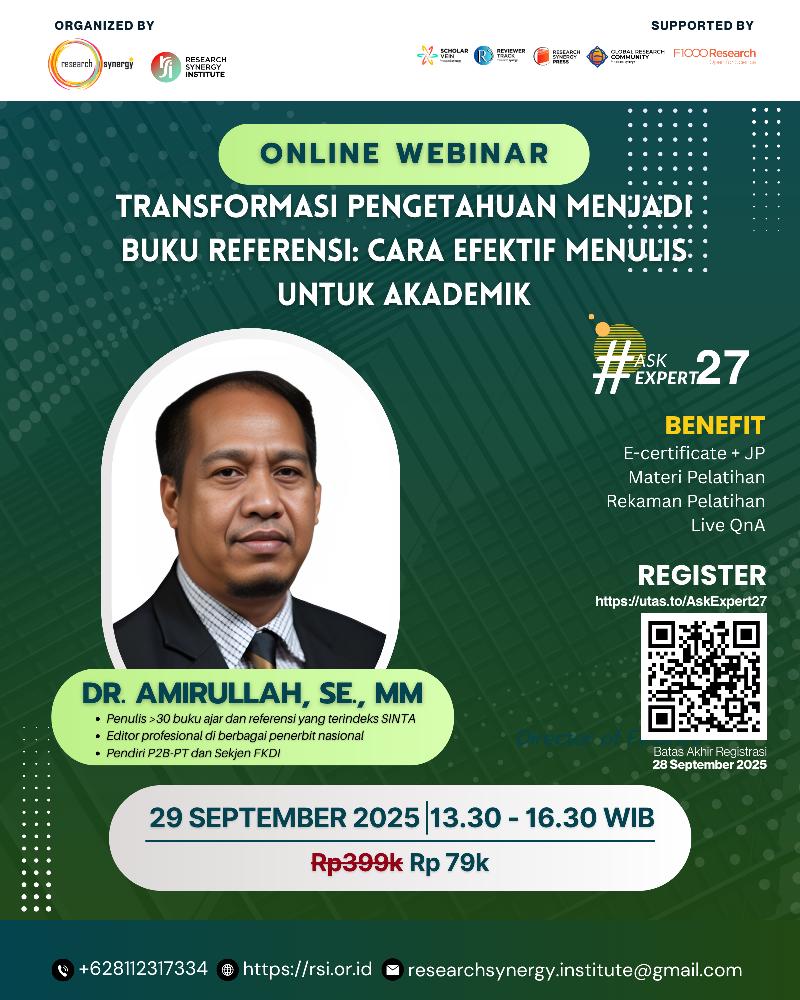 Webinar AskExpert 27 : Transformasi Pengetahuan Menjadi Buku Referensi: Cara Efektif Menulis untuk Akademik