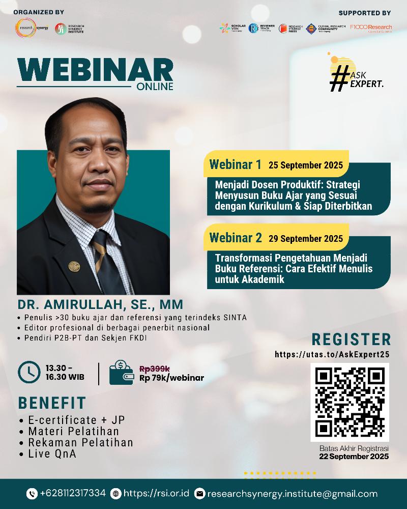 Webinar AskExpert 27 : Transformasi Pengetahuan Menjadi Buku Referensi: Cara Efektif Menulis untuk Akademik