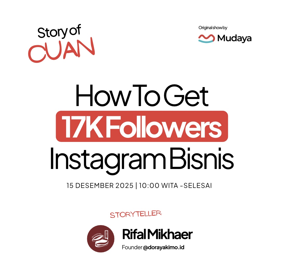 How To Get 17K Followers Instagram Bisnis | Story of Cuan Rifal dari Dorayakimo.id