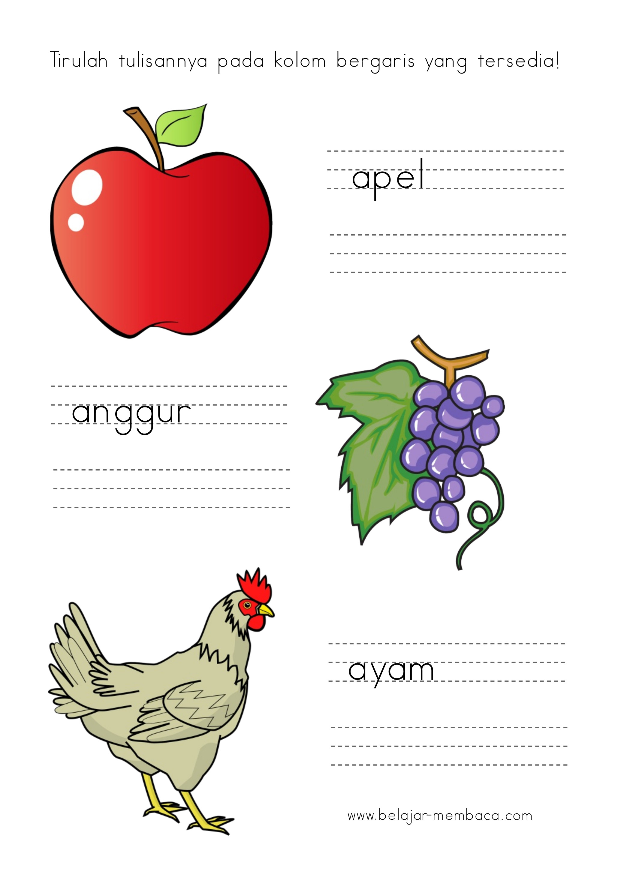 Worksheet Latihan Menulis untuk Anak TK dan SD (PDF)