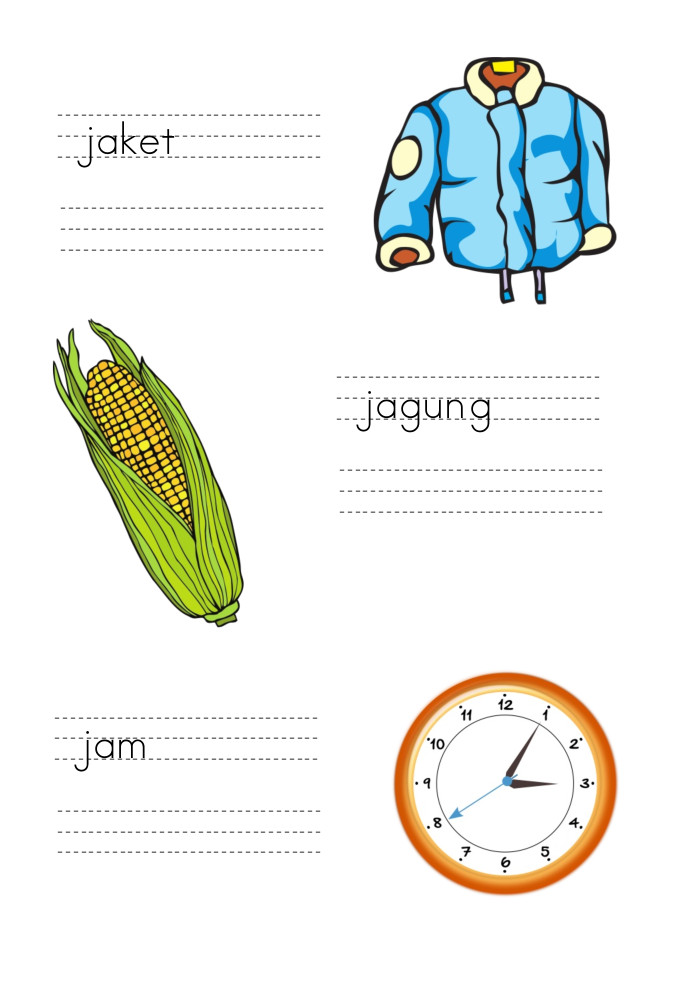 Worksheet Latihan Menulis untuk Anak TK dan SD (PDF)
