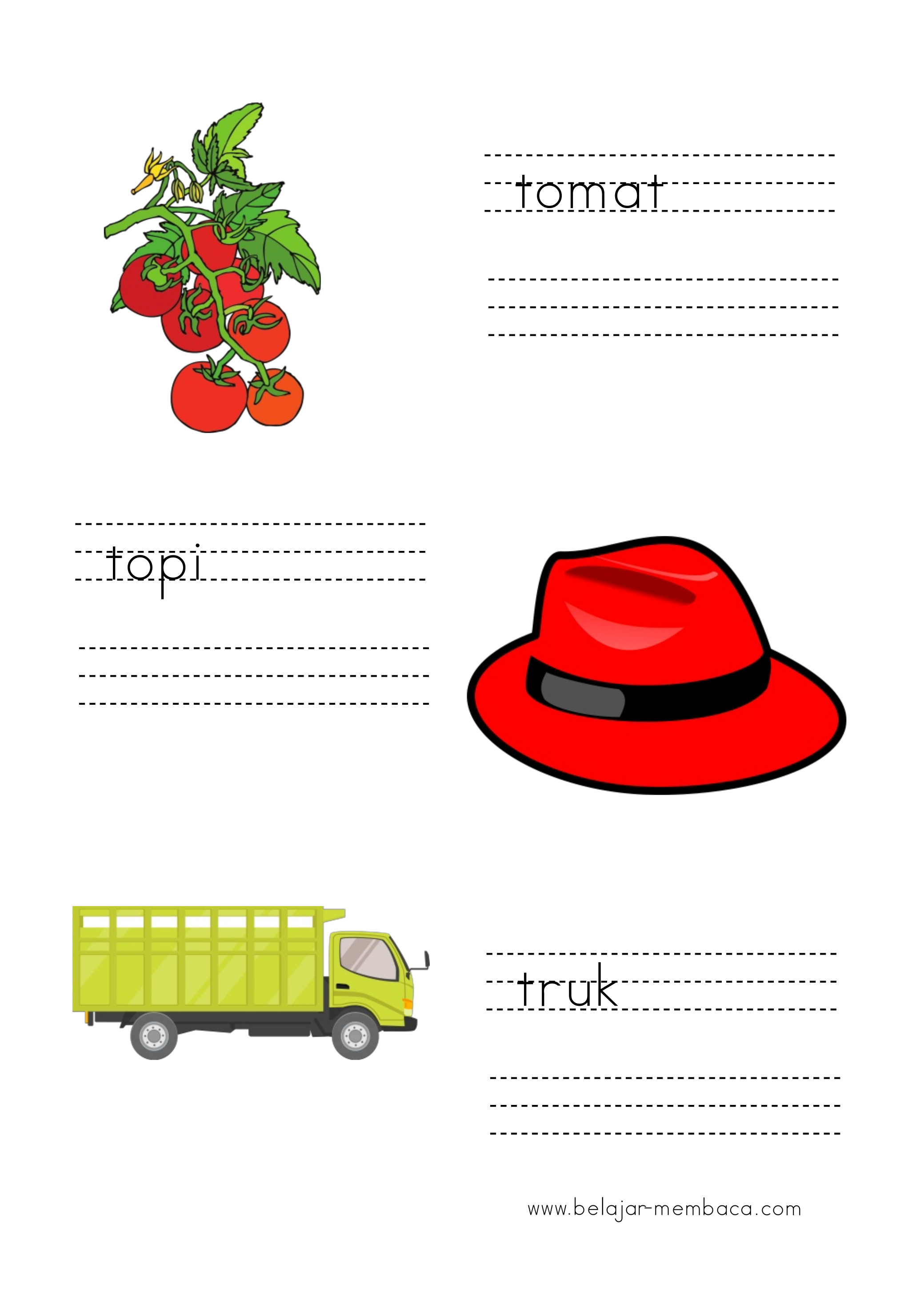 Worksheet Latihan Menulis untuk Anak TK dan SD (PDF)