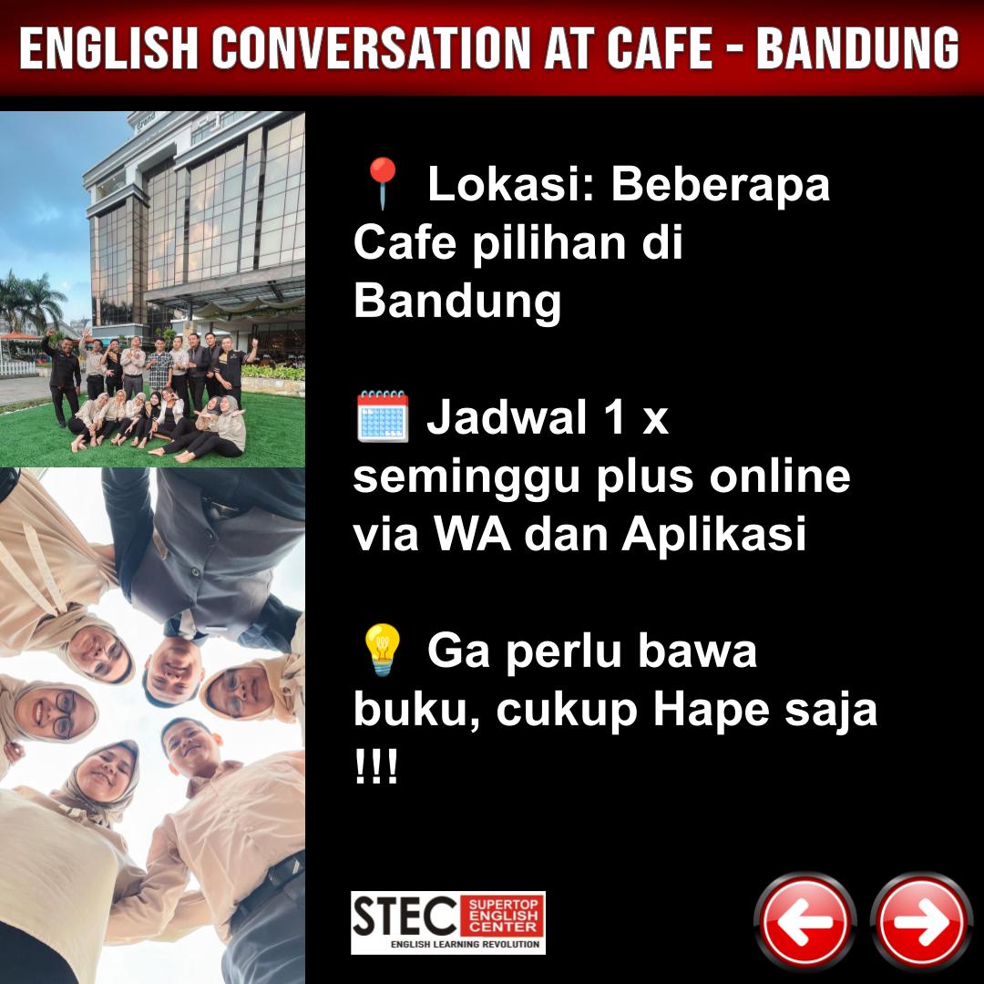 ENGLISH AT CAFE IN BANDUNG CITY  (Belajar bahasa Inggris di Cafe di Kota Bandung) <<<