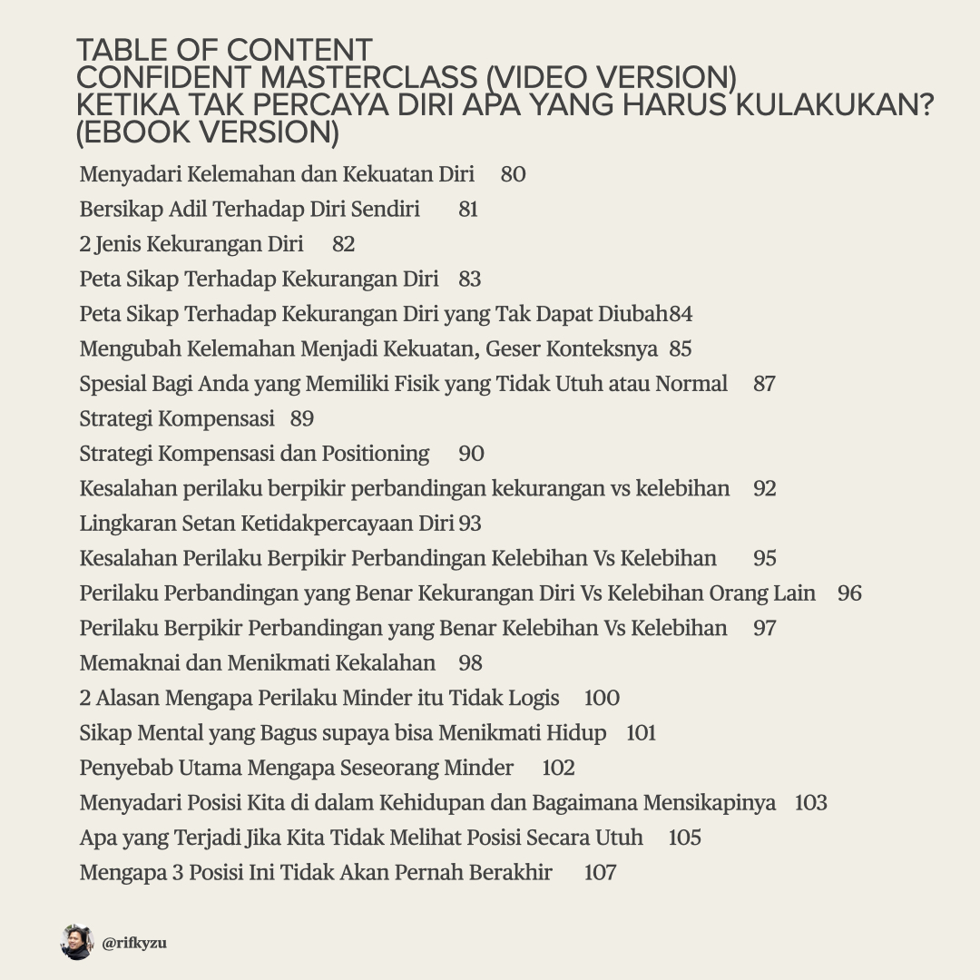 Membangun Kepercayaan Diri dan Harga Diri yang Asli & Mapan - Confident Masterclass (100+ Video Kursus Online)