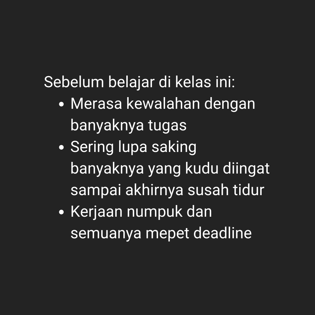 Kelas Online To-Do List Mastery (Basic & Advance)