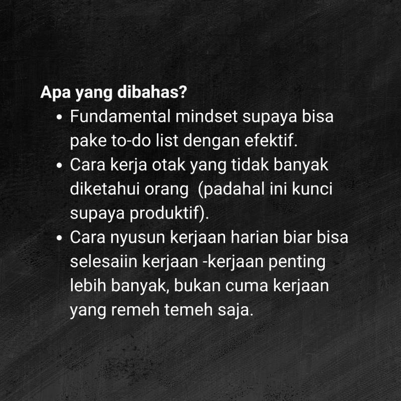 Kelas Instan To-Do List Mastery