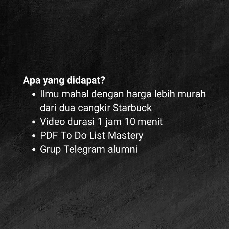 Kelas Instan To-Do List Mastery