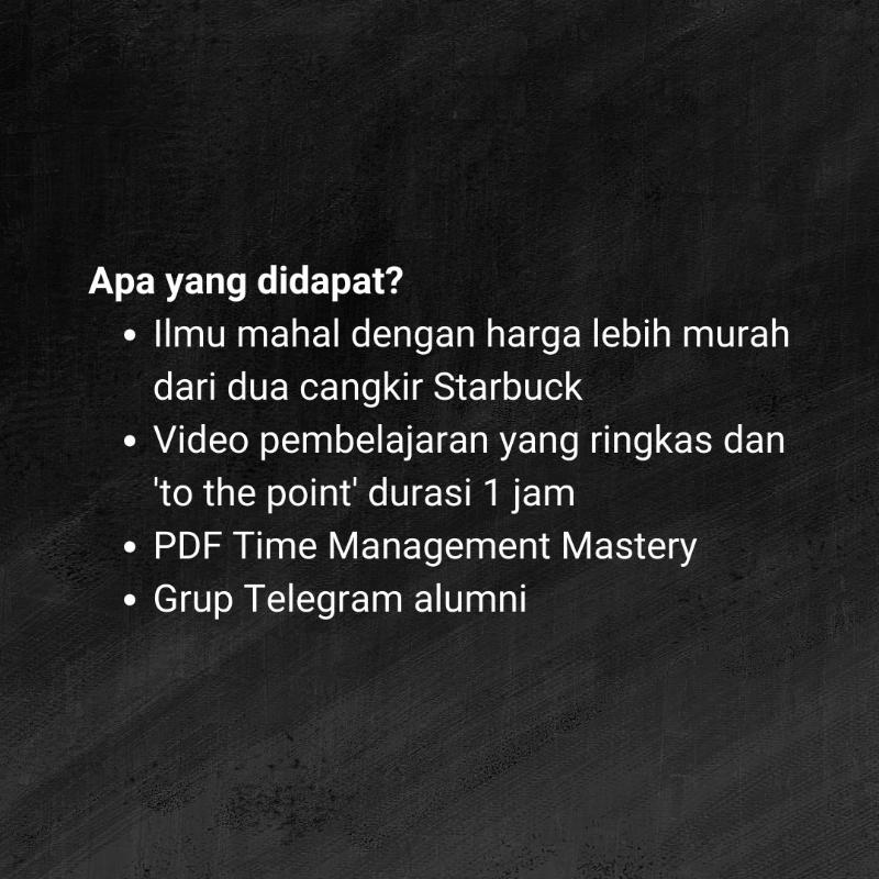 Kelas Online Time-Management Mastery 