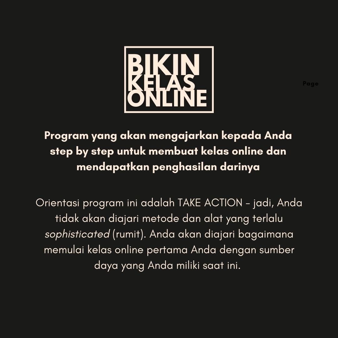 [WAITING LIST] BIKIN KELAS ONLINE