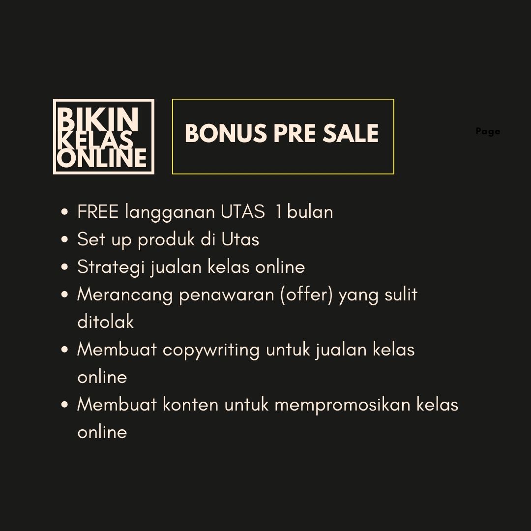 [WAITING LIST] BIKIN KELAS ONLINE