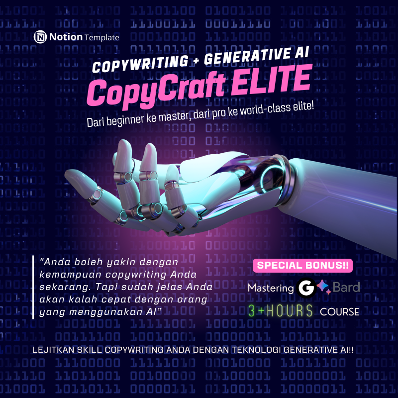 CopyCraft Elite: Lejitkan Skill Copywriting Anda Dengan Teknologi Generative AI!!