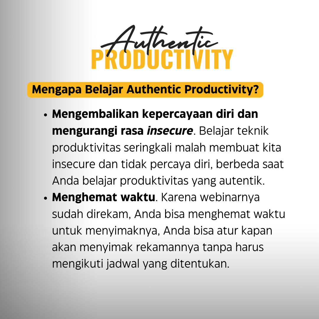 Authentic Productivity