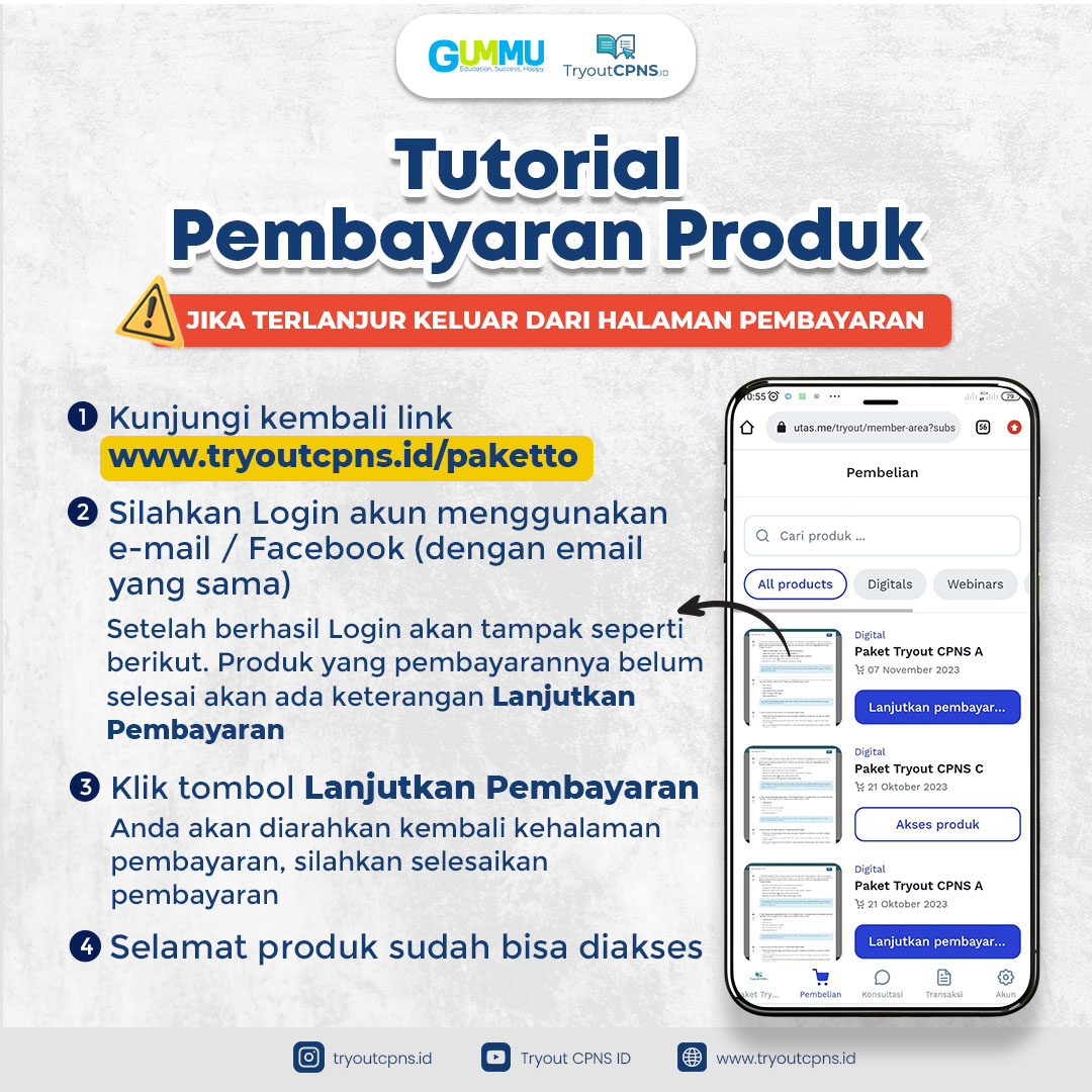 TUTORIAL PEMBAYARAN DAN AKSES PRODUK