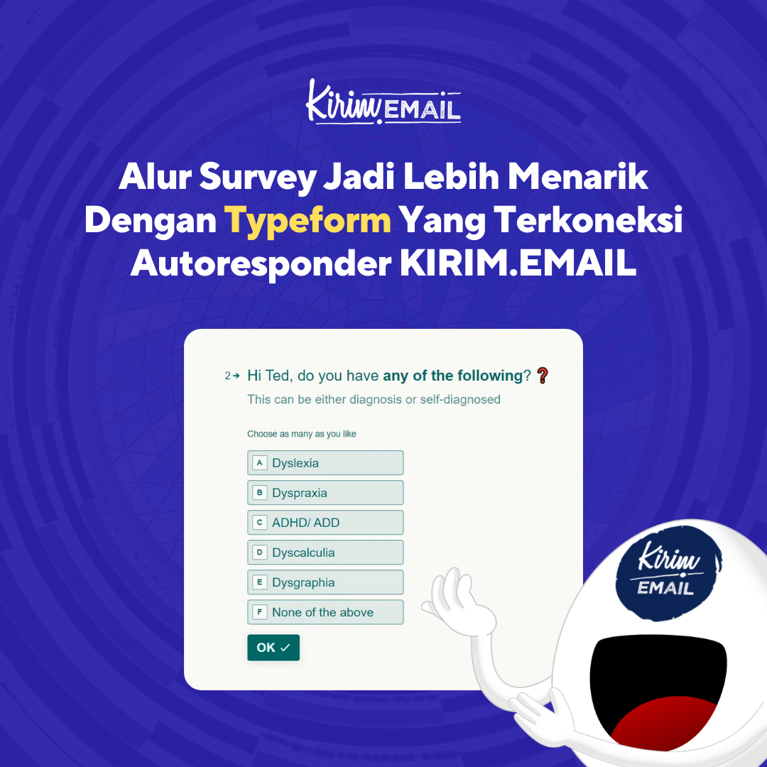 Integrasi Typeform dan KIRIM.EMAIL