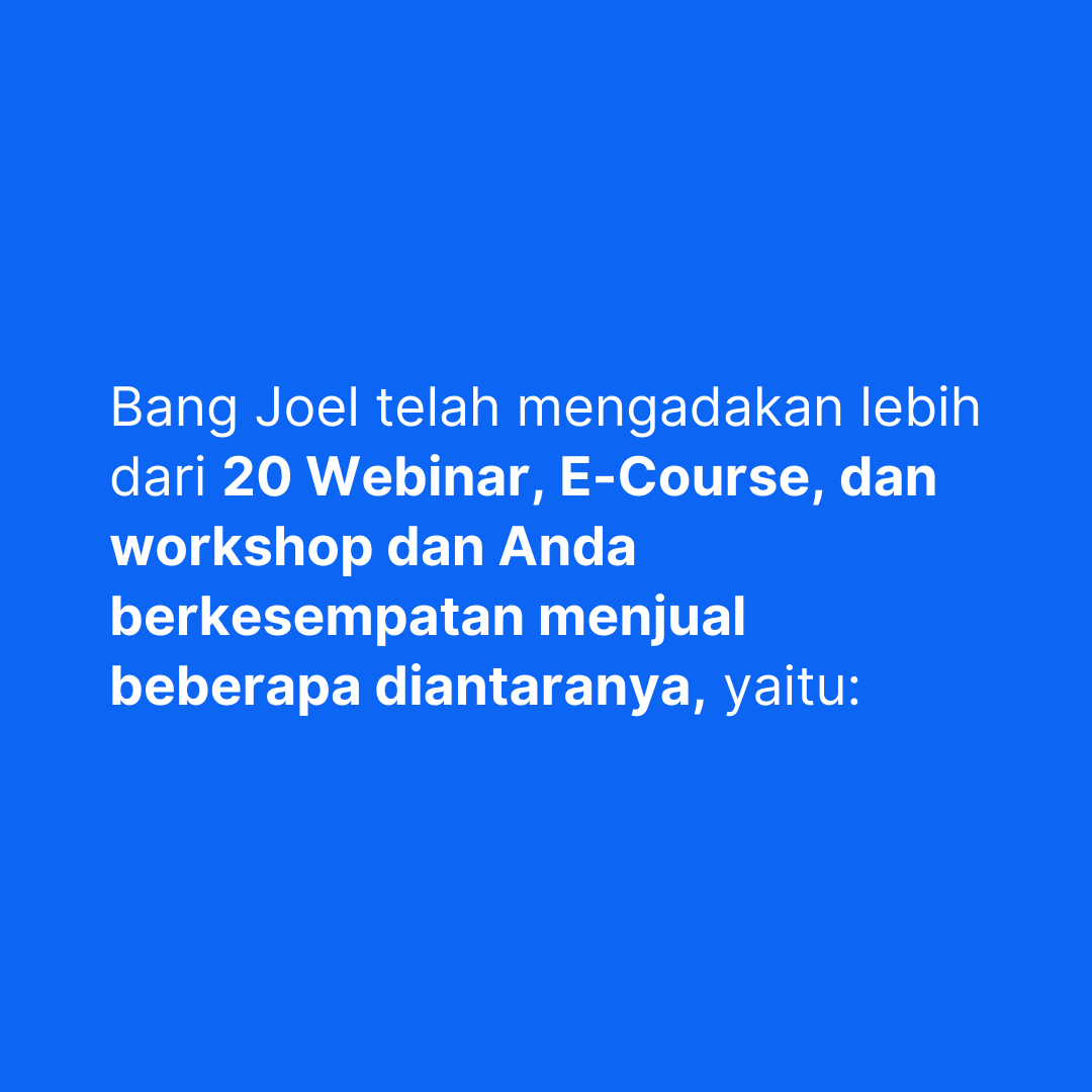 Undangan Affiliate Bang Joel (@maksimalindiri)