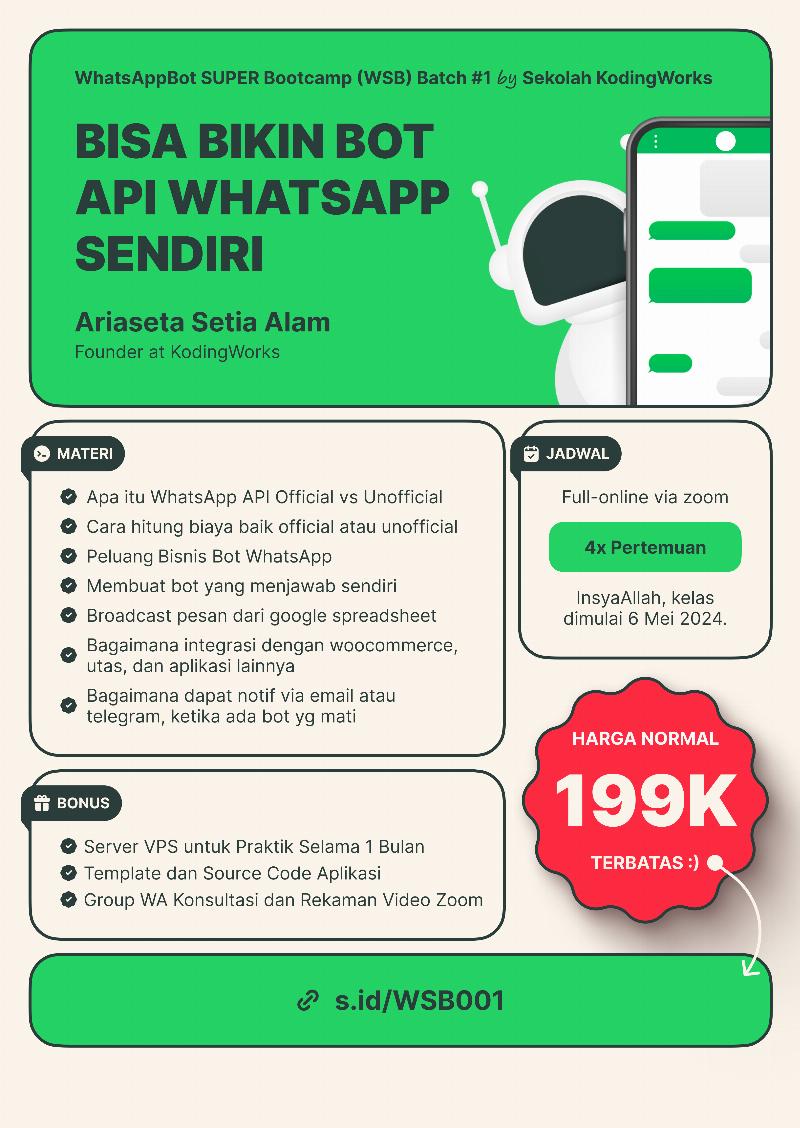 WhatsAppBot SUPER Bootcamp (WSB) Batch #1