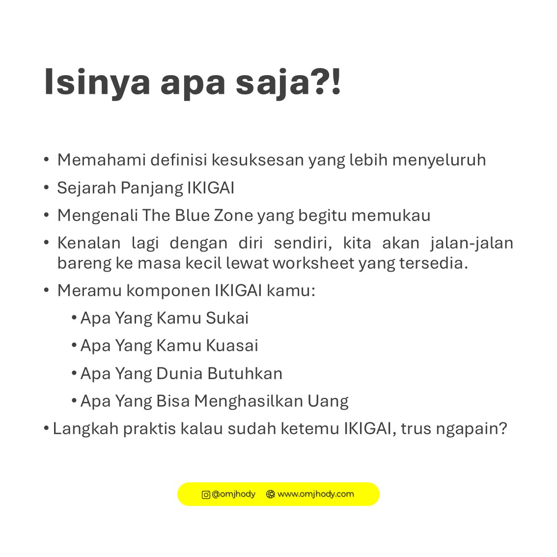 Temukan Panggilan Hidupmu dengan IKIGAI