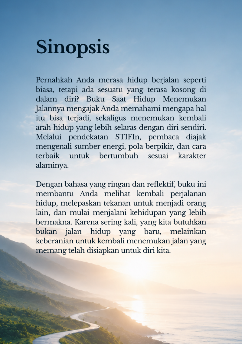 New! eBOOK : Saat Hidup, Menemukan Jalan Kembali (Rahasia Menjalani Hidup yang Lebih Ringan, Tepat Arah, dan Bermakna)