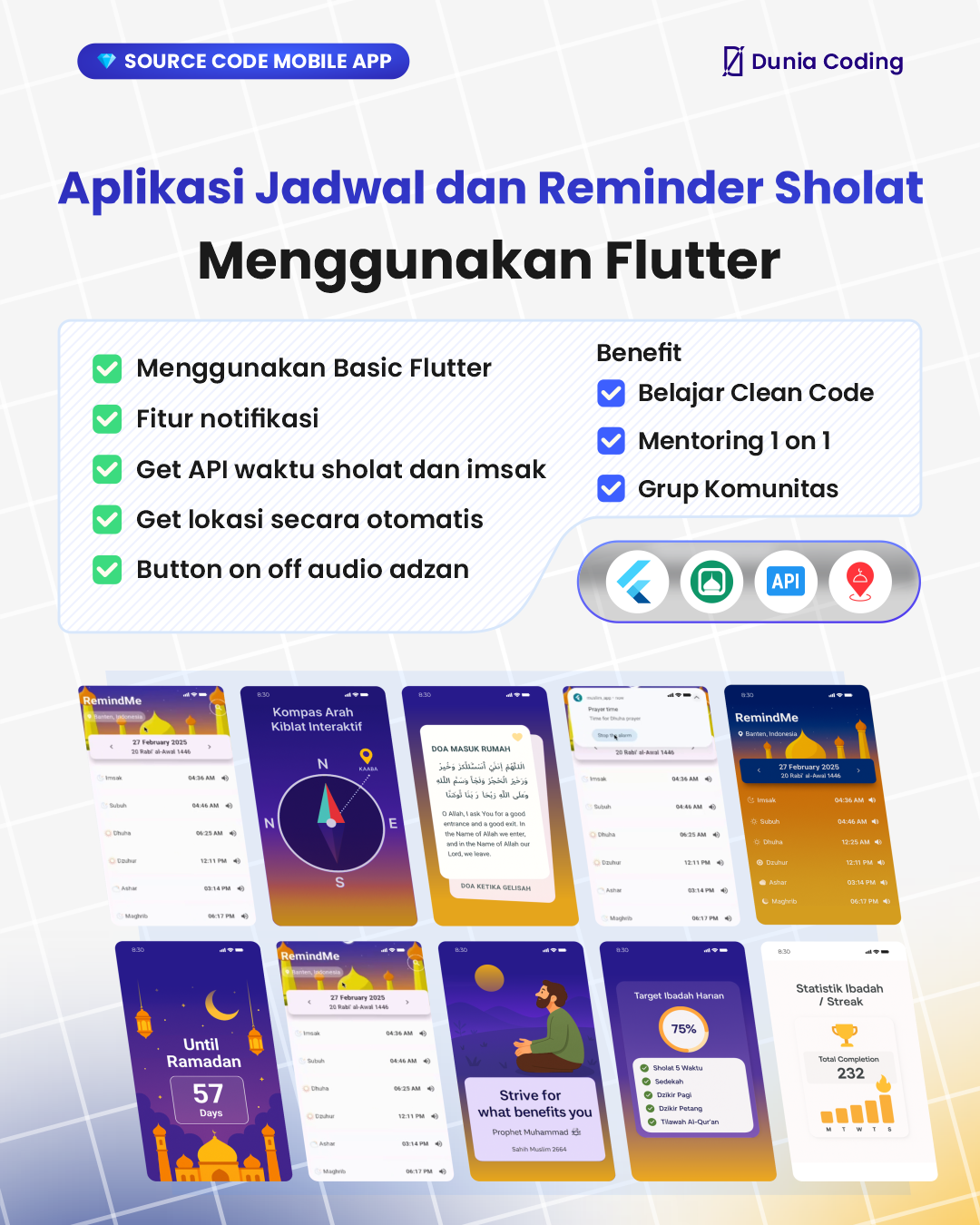 Source Code Aplikasi Jadwal dan Reminder Sholat Menggunakan Flutter