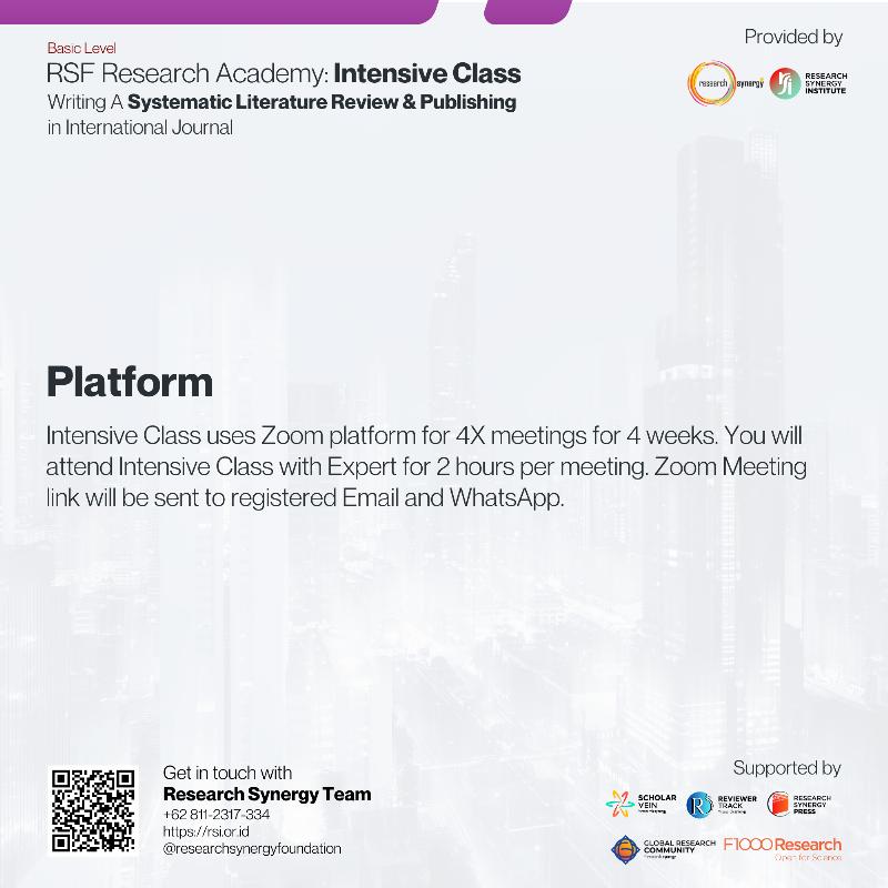 Intensive Class : Writing A Systematic Literature Review & Publishing in International Journal