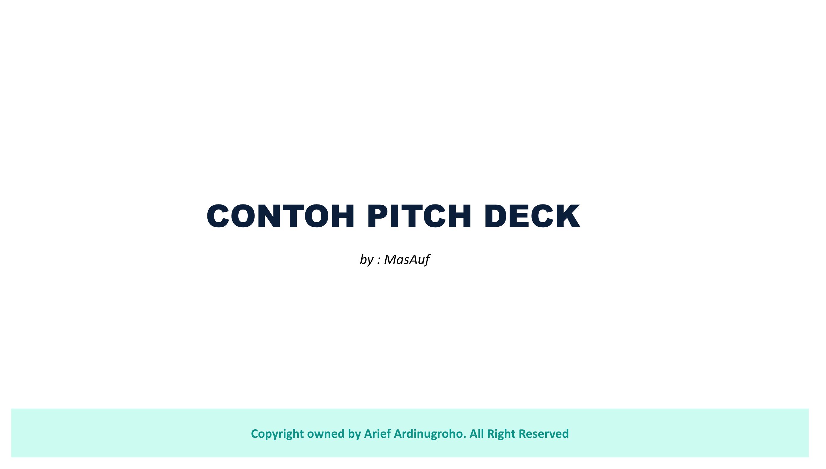 Contoh Pitch Deck by Mas Auf