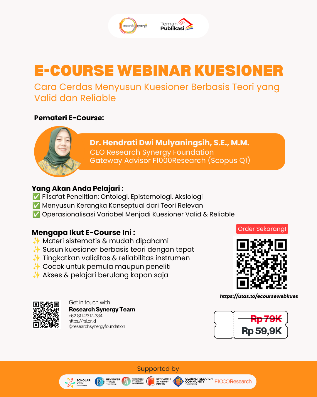E-Course Cara Cerdas Menyusun Kuesioner Berbasis Teori yang Valid dan Reliable